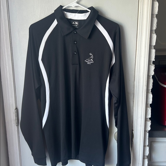 adidas Other - Black and White Long Sleeve Golf Adidas Polo Shirt. Pinehurst.